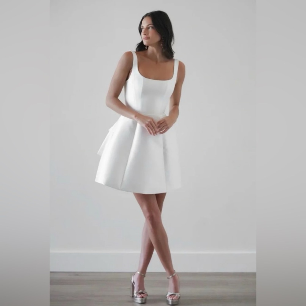 By Watters Crumpet Bridal / Party Dress with a Detachable Bow in Ivory